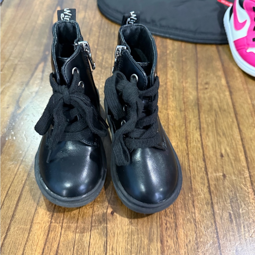 Chic Black Kids Boots with Laces
